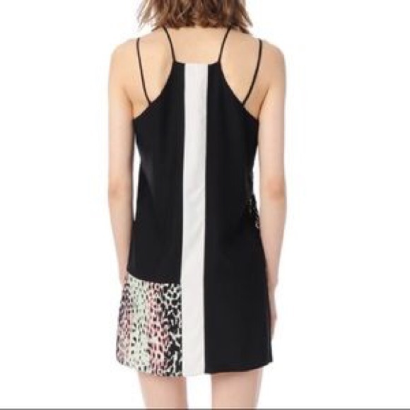 Parker NWT Nelly Combo Silk Dress in Black Brush - Picture 2 of 11